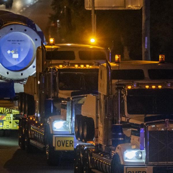 Trucks carrying waste