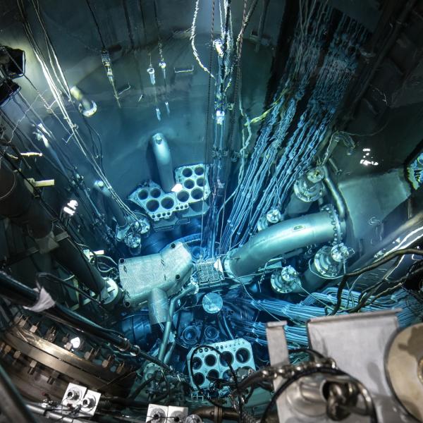 view into pool of OPAL nuclear research reactor