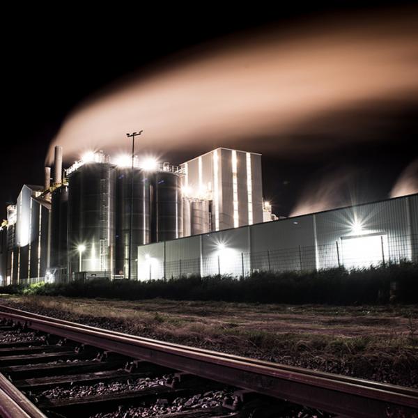 Factory at night