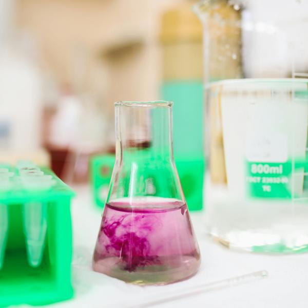 Stock image of beakers