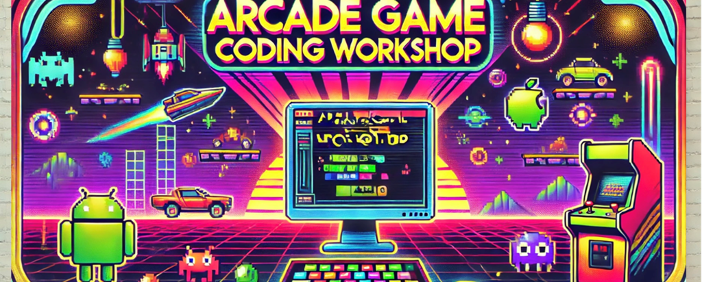 Retro Arcade Game Coding Workshop Banner