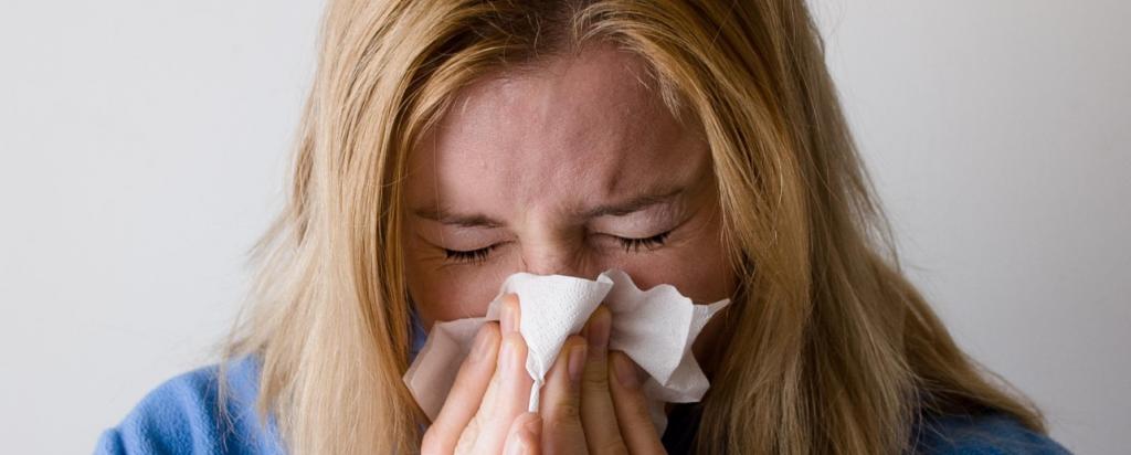 Woman with flu